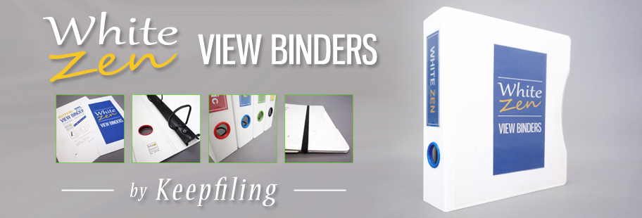 Clear View Binders - White Zen D Ring View Binder from Keepfiling