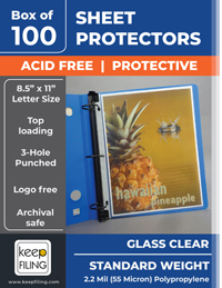 Keepfiling Standard Weight Clear Letter Size Sheet Protectors