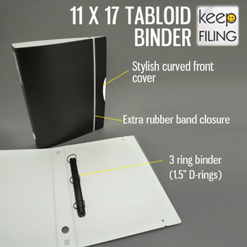 1.5 3 Ring 11 x 14 Binder for Posters, D Ring - Keepfiling