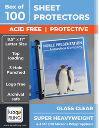 Keepfiling Super Heavyweight Clear Letter Size Sheet Protectors