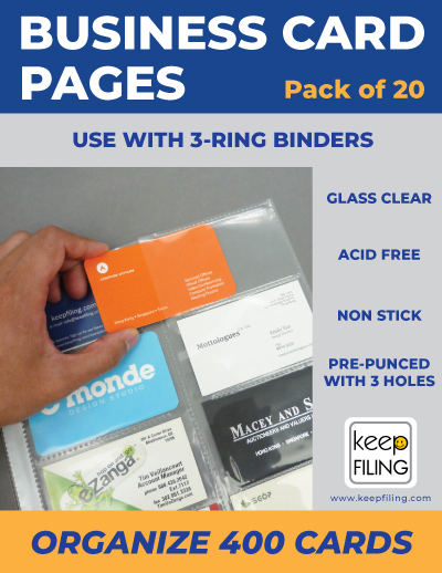 Keepfiling Sheet Protectors for Organizing Business Cards