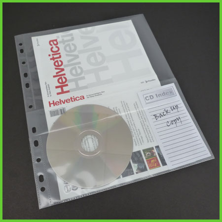CD Sheet Protectors for Document & CD in One 3-Ring Binder Page